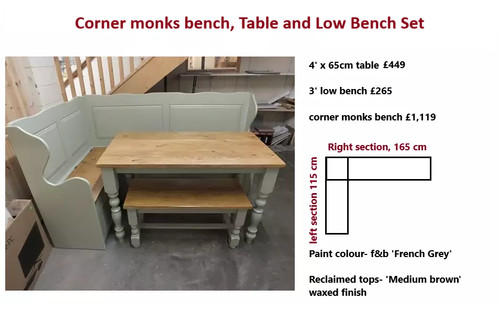 Painted table corner bench - table,,